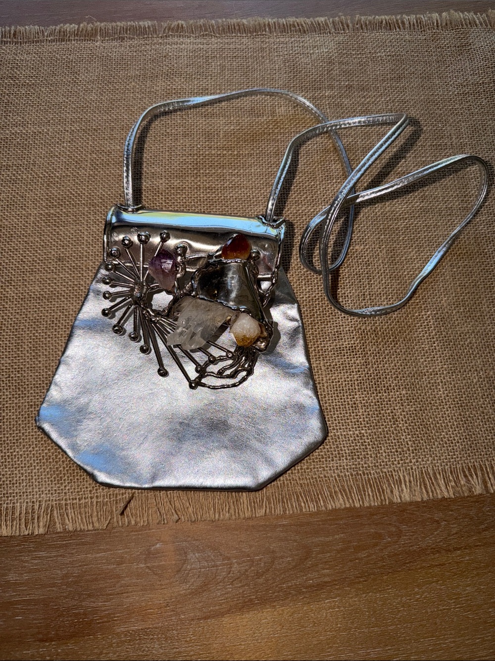 Brutalist Amethyst Quartz 3D Bag